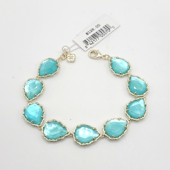 Kendra Scott Jewelry - Kendra Scott Gold Kenzie Link Bracelet in Aqua Illusion